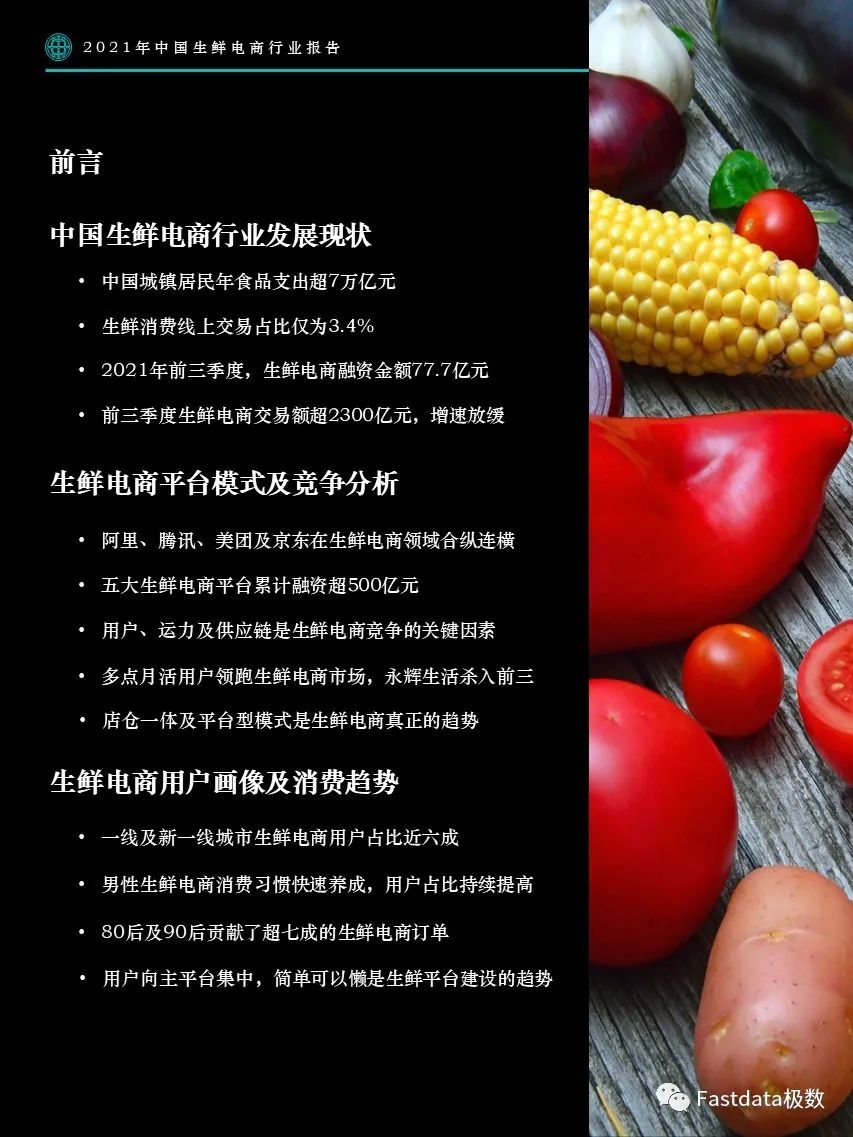 Fastdata極數(shù)：2022年中國生鮮電商行業(yè)報告